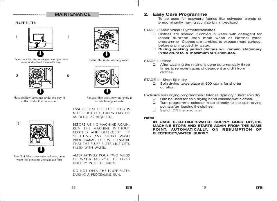 IFB Appliances Diva WT DIV B User Manual | Page 13 / 16