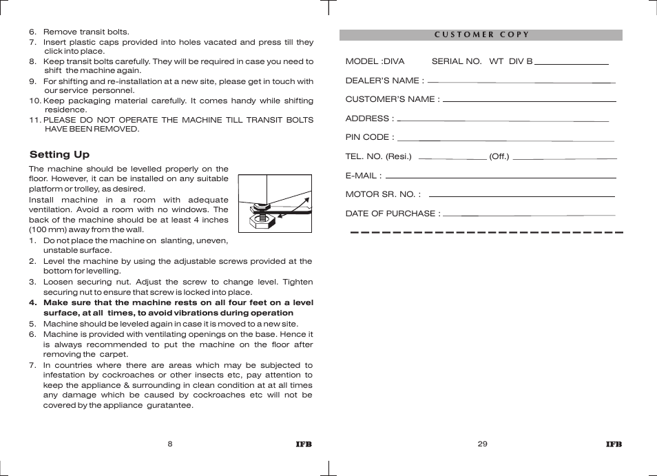 IFB Appliances Diva WT DIV B User Manual | Page 6 / 16