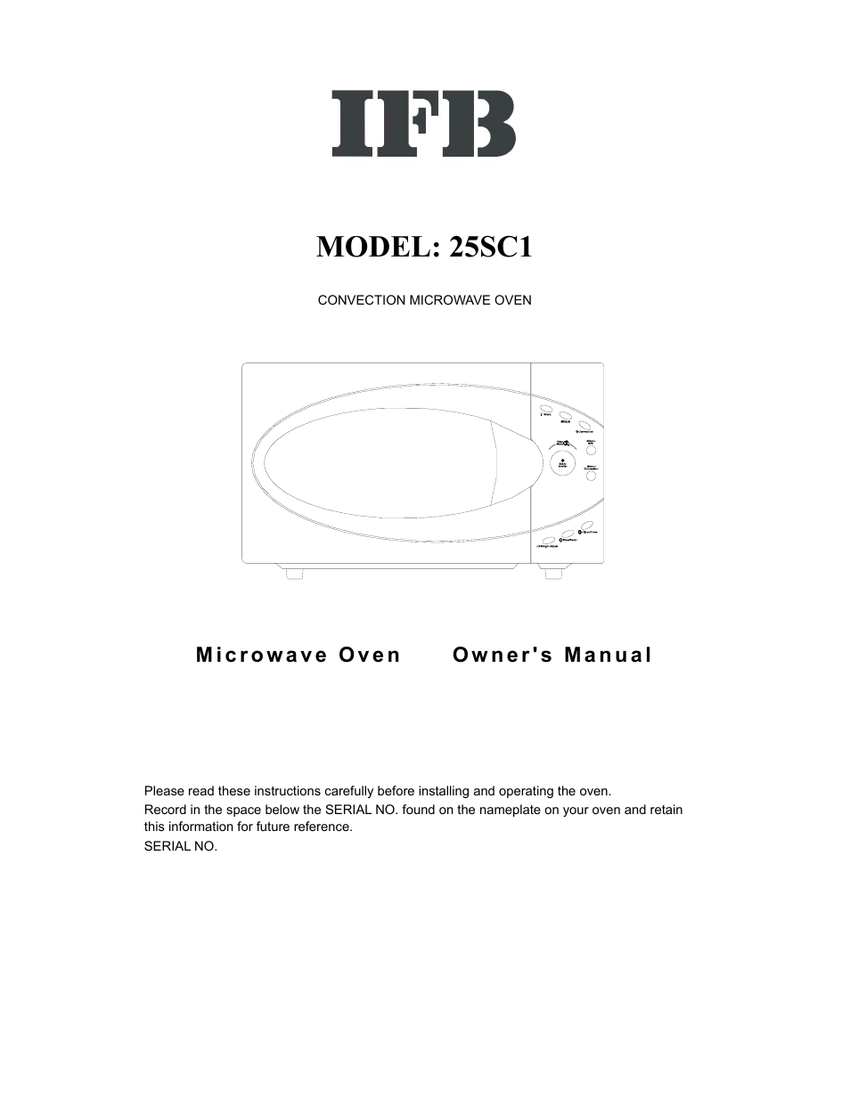IFB Appliances 25SC1 User Manual | 13 pages