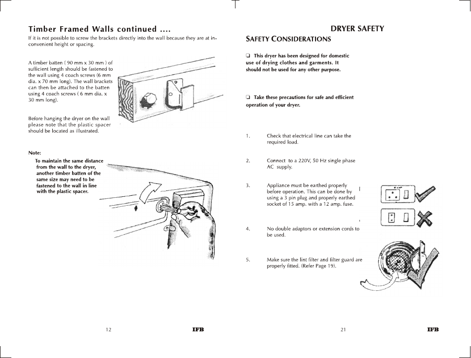 Easy dry 550 | IFB Appliances EASYDRY 550 User Manual | Page 11 / 15