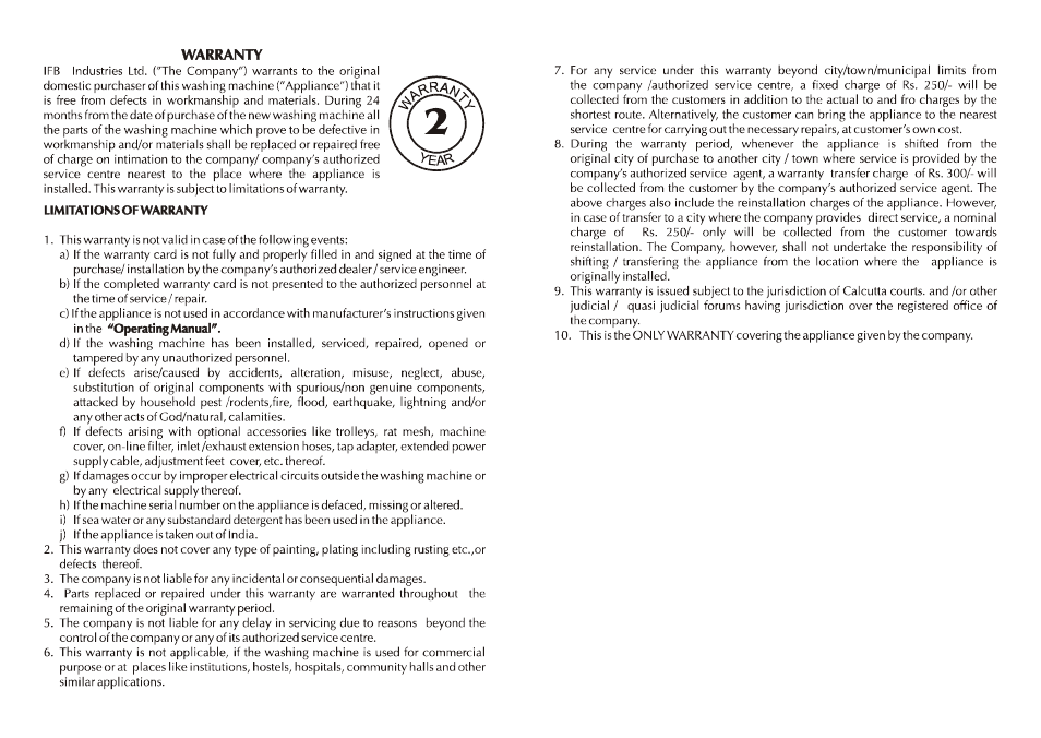 Т³гж 11 | IFB Appliances AW60-9021 User Manual | Page 11 / 14