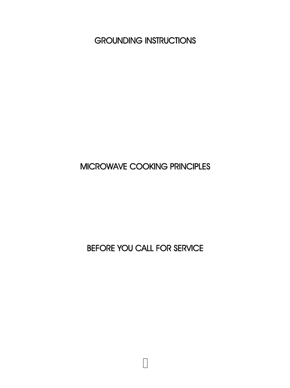 Grounding instructions, Microwave cooking principles, Before you call for service | IFB Appliances 28SGR 1S User Manual | Page 5 / 11