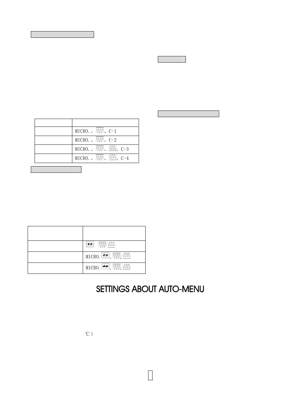 Settings about auto-menu | IFB Appliances 28SGR 1S User Manual | Page 9 / 11