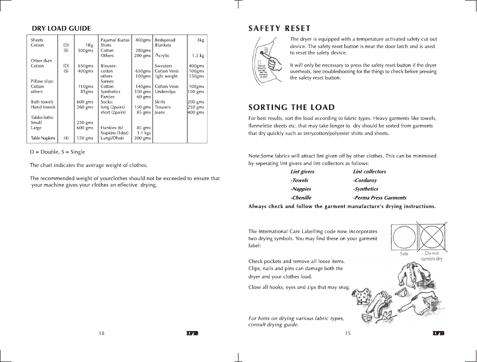 IFB Appliances 550 User Manual | Page 13 / 14