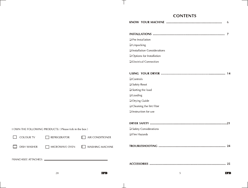 IFB Appliances 550 User Manual | Page 3 / 14