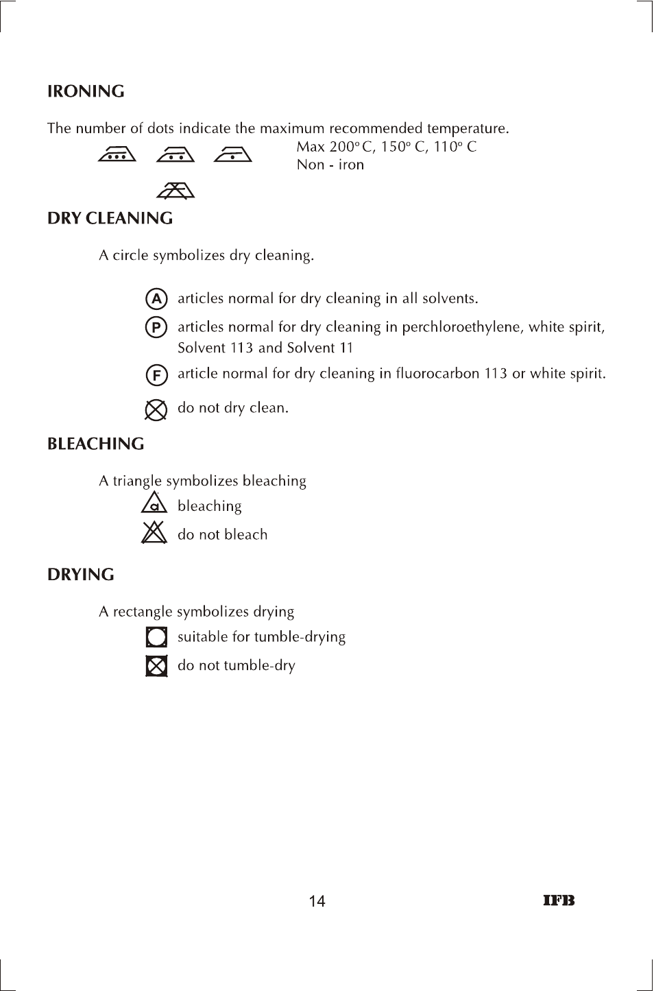 IFB Appliances ELENA User Manual | Page 15 / 24