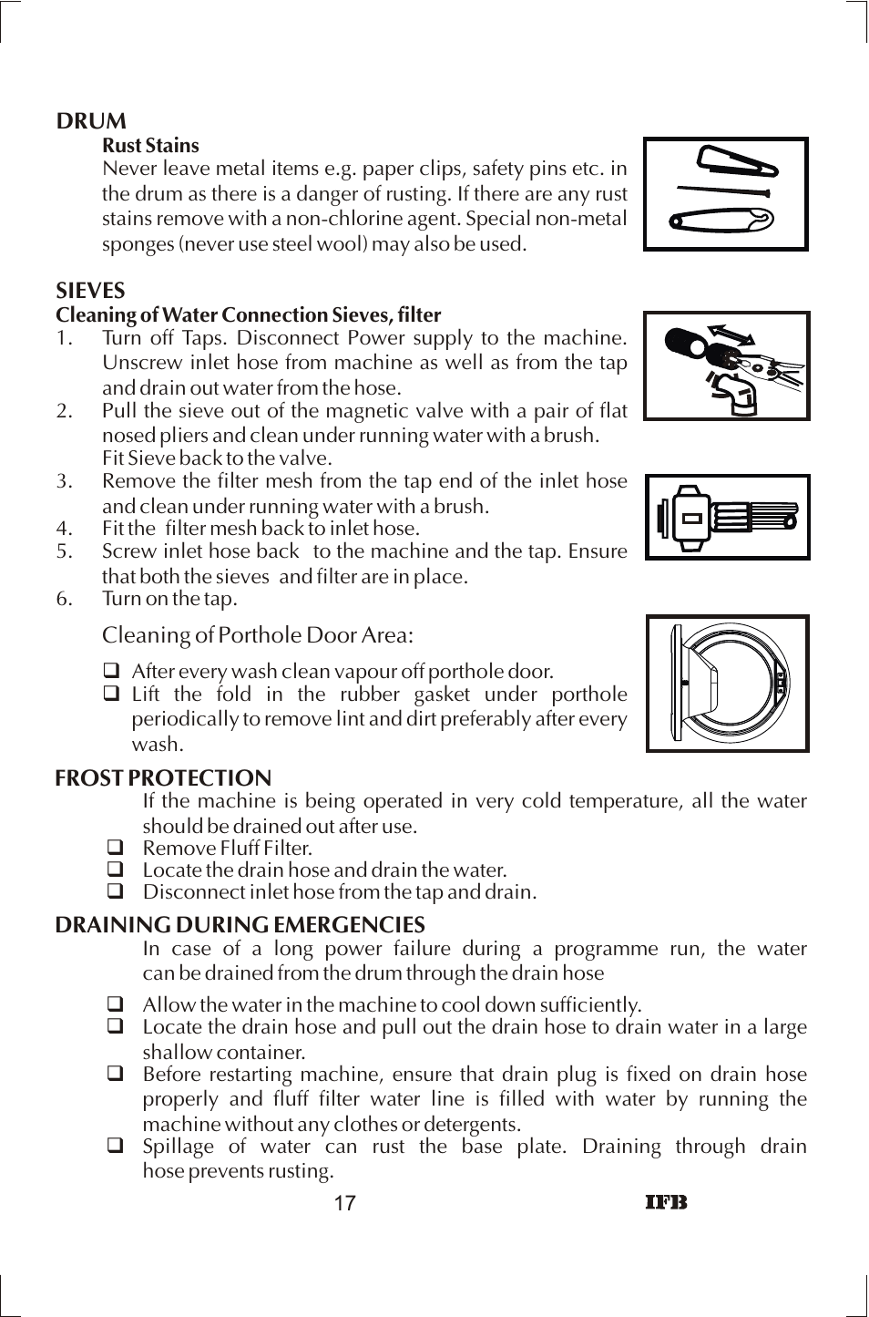 IFB Appliances ELENA User Manual | Page 18 / 24