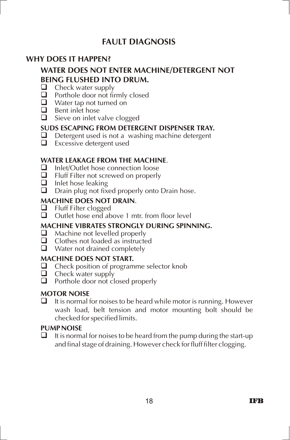 IFB Appliances ELENA User Manual | Page 19 / 24