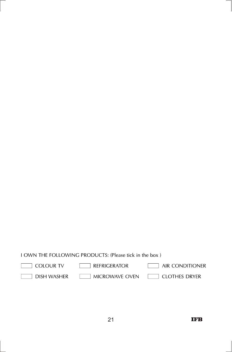 IFB Appliances ELENA User Manual | Page 22 / 24