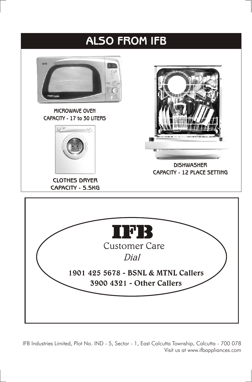 Also from ifb | IFB Appliances ELENA User Manual | Page 24 / 24