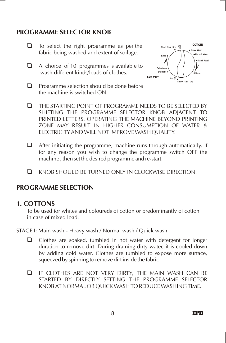 IFB Appliances ELENA User Manual | Page 9 / 24