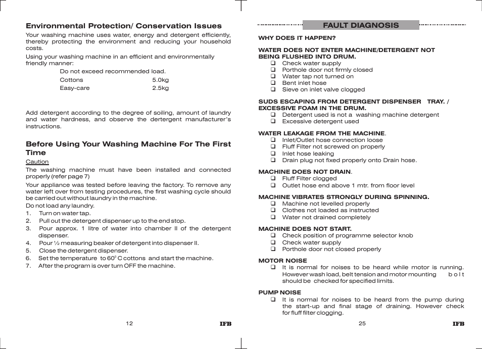IFB Appliances ELENA EX User Manual | Page 10 / 16