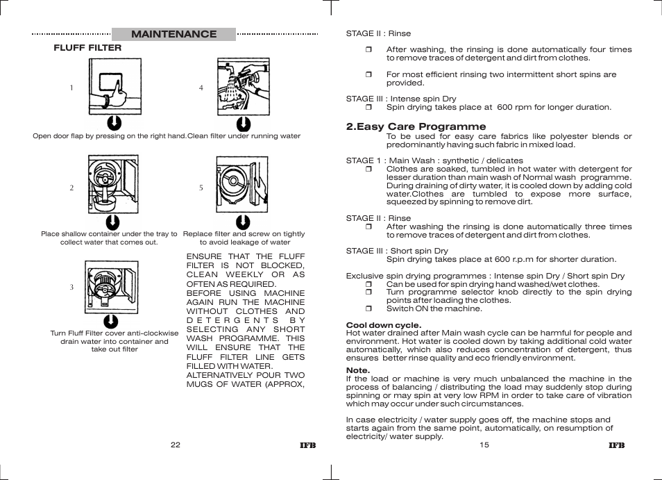 IFB Appliances ELENA EX User Manual | Page 13 / 16