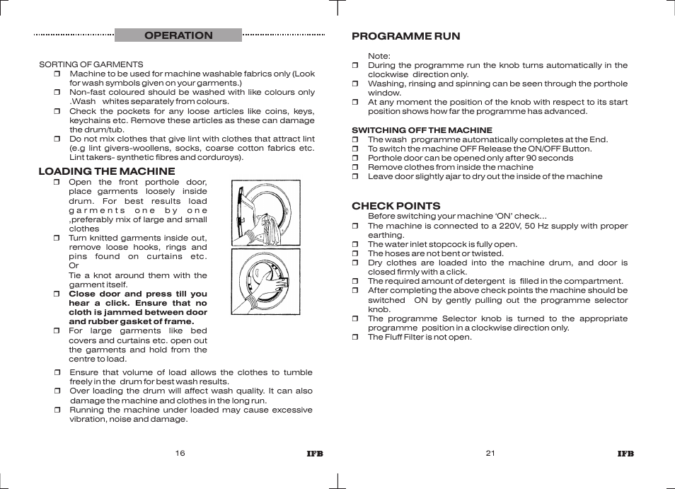 IFB Appliances ELENA EX User Manual | Page 14 / 16