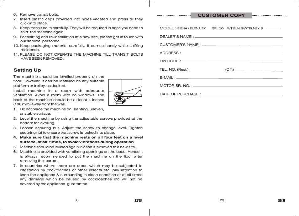 IFB Appliances ELENA EX User Manual | Page 6 / 16