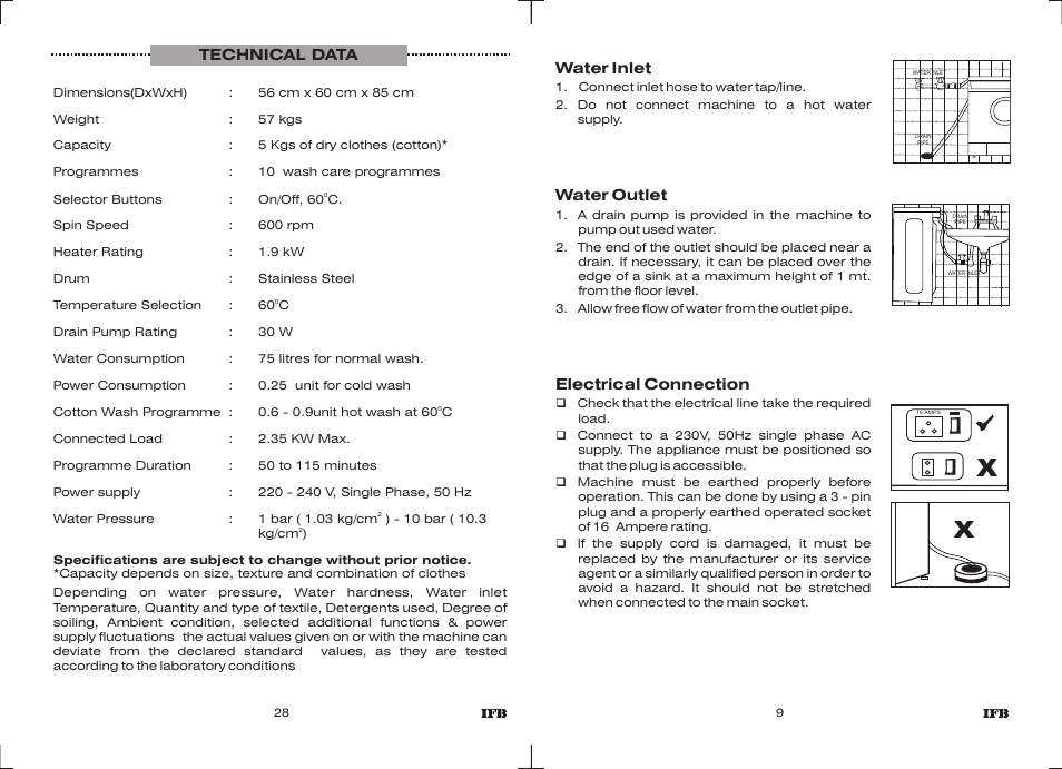 IFB Appliances ELENA EX User Manual | Page 7 / 16