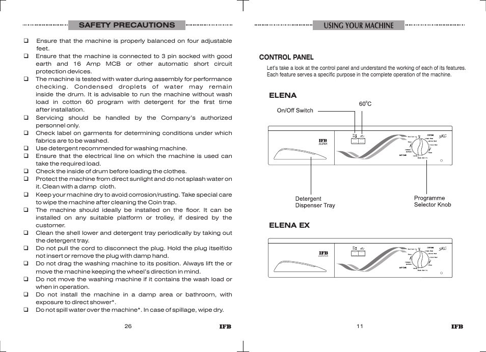 IFB Appliances ELENA EX User Manual | Page 9 / 16