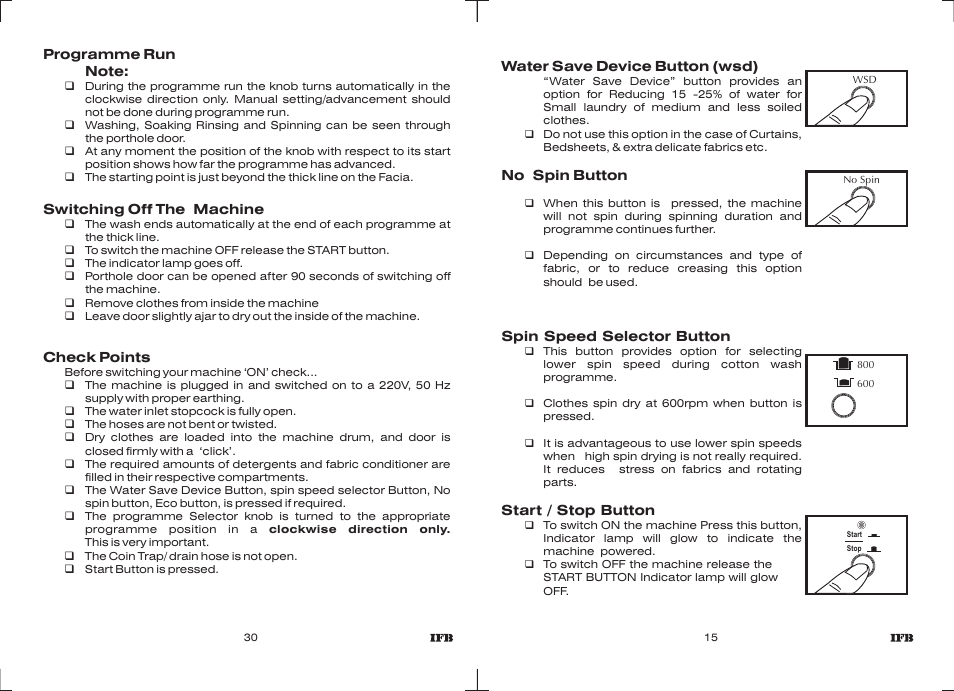 IFB Appliances Elite 5 KG User Manual | Page 14 / 22
