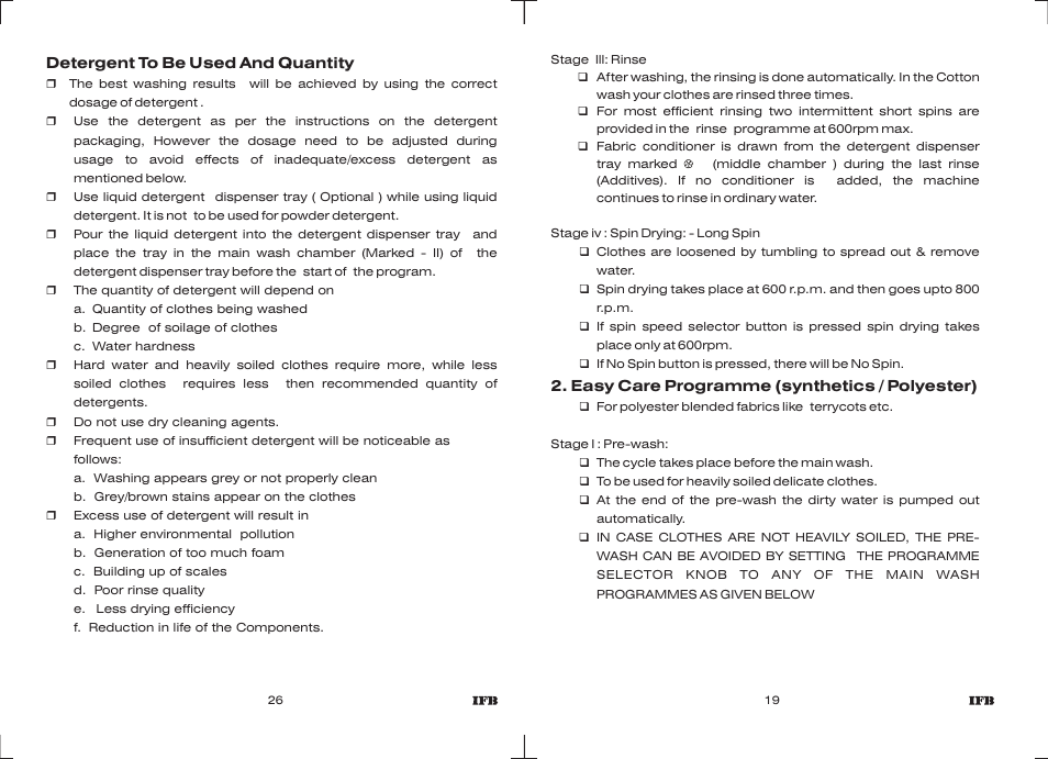 IFB Appliances Elite 5 KG User Manual | Page 18 / 22