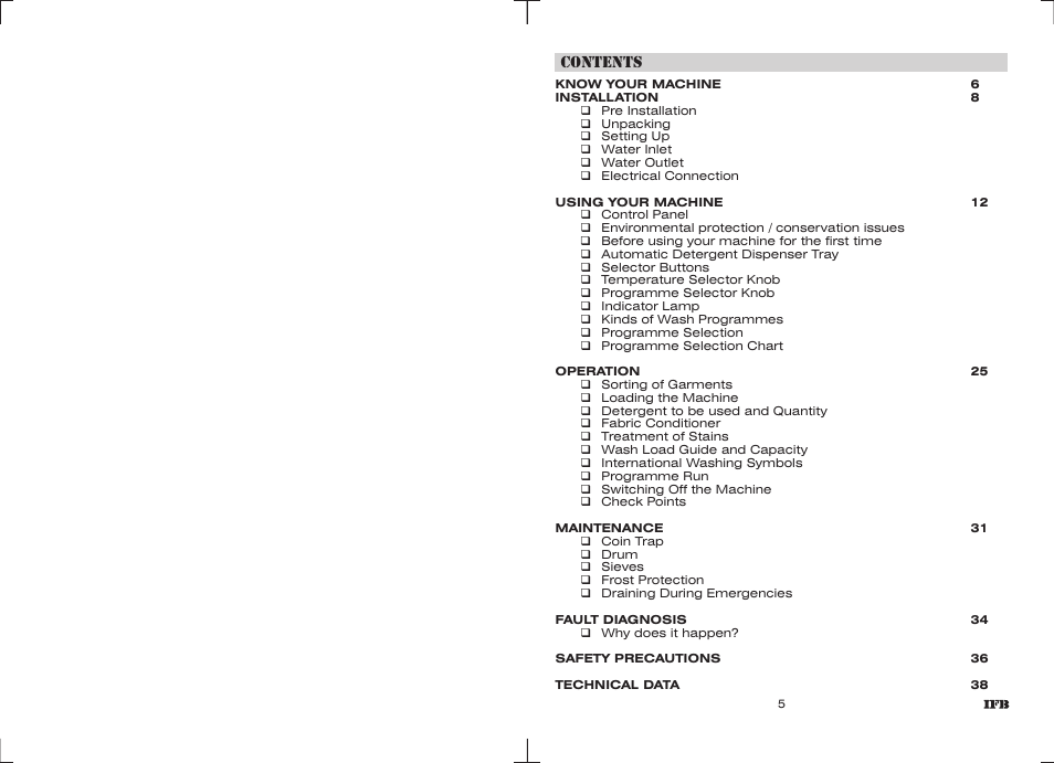 IFB Appliances Elite 5 KG User Manual | Page 4 / 22