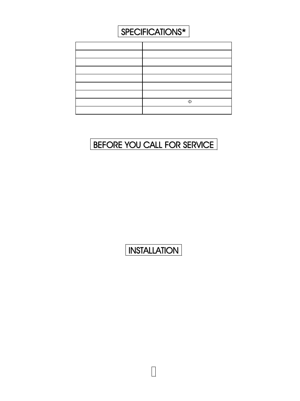 Specifications, Before you call for service, Installation | IFB Appliances 25PG1S User Manual | Page 3 / 11