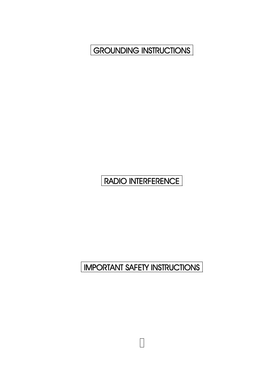 Grounding instructions, Radio interference, Important safety instructions | IFB Appliances 25PG1S User Manual | Page 4 / 11