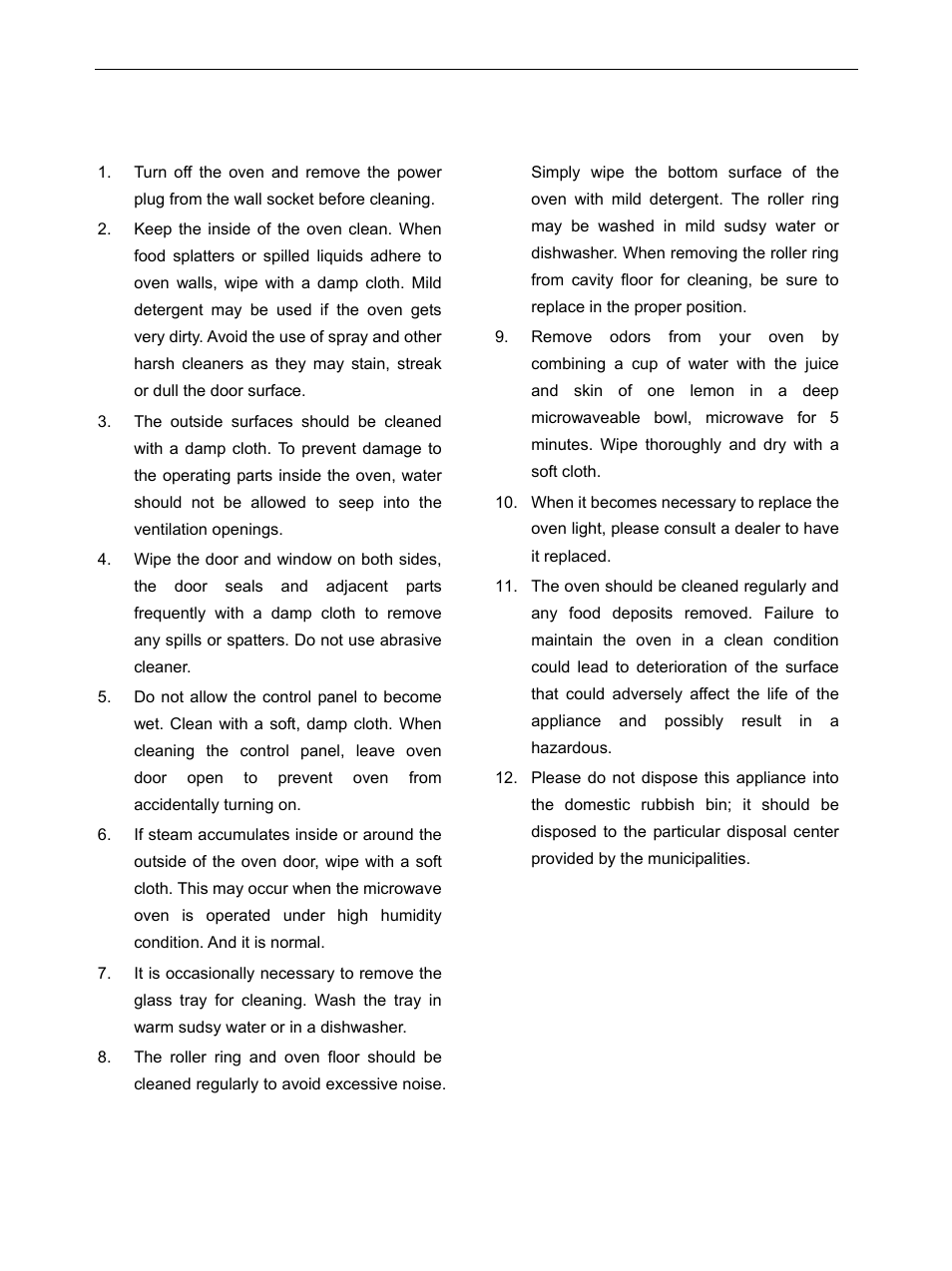 Cleaning and care | IFB Appliances 17PG1S User Manual | Page 9 / 9