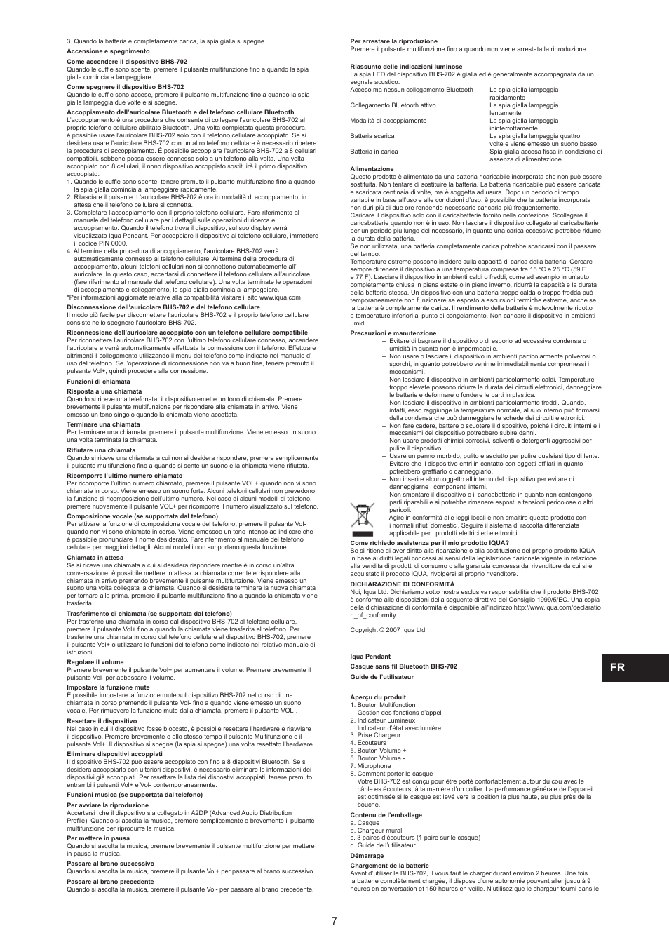 Iqua BHS-702 User Manual | Page 7 / 15