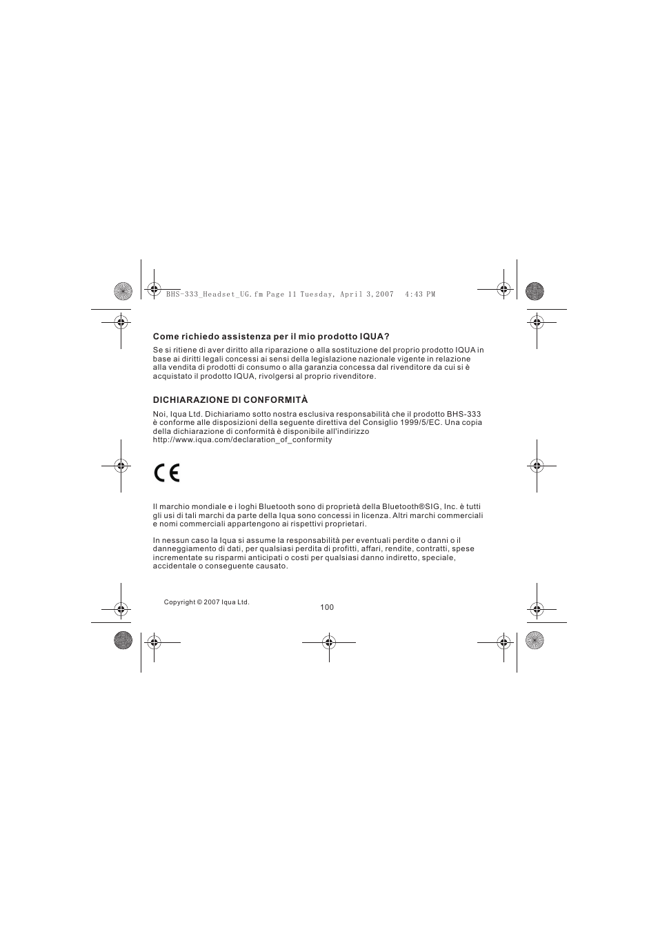 Iqua Bluetooth BHS-333 User Manual | Page 100 / 128