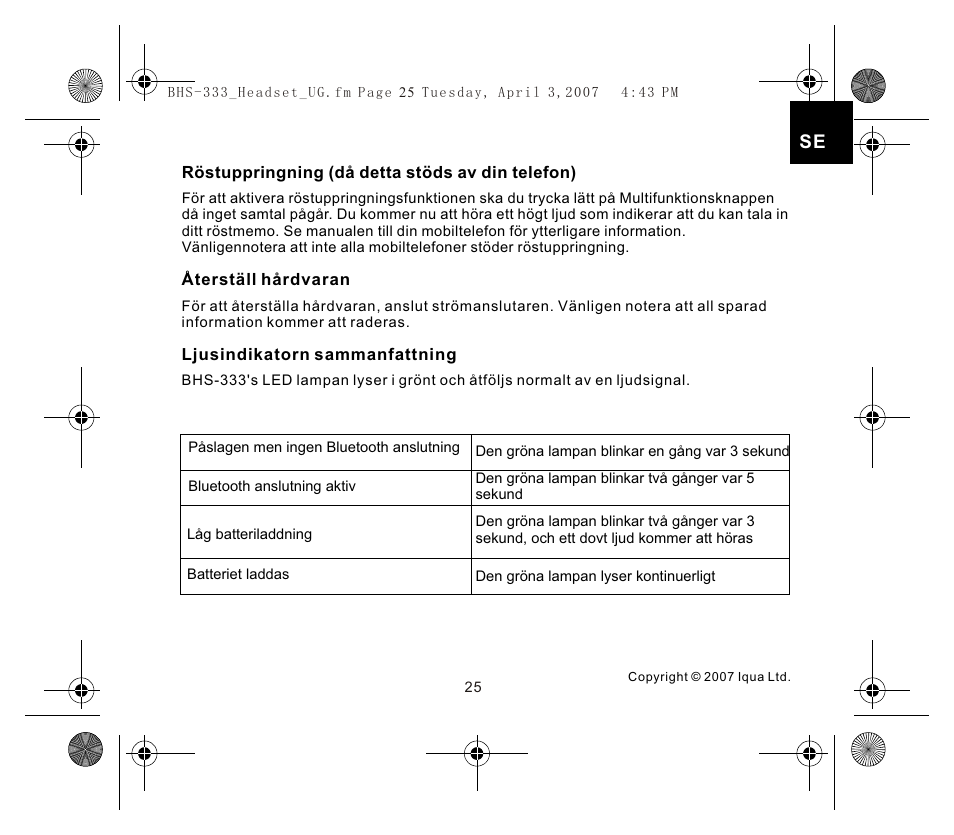 Iqua Bluetooth BHS-333 User Manual | Page 25 / 128