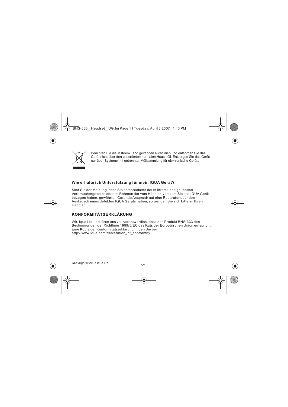 Iqua Bluetooth BHS-333 User Manual | Page 52 / 128