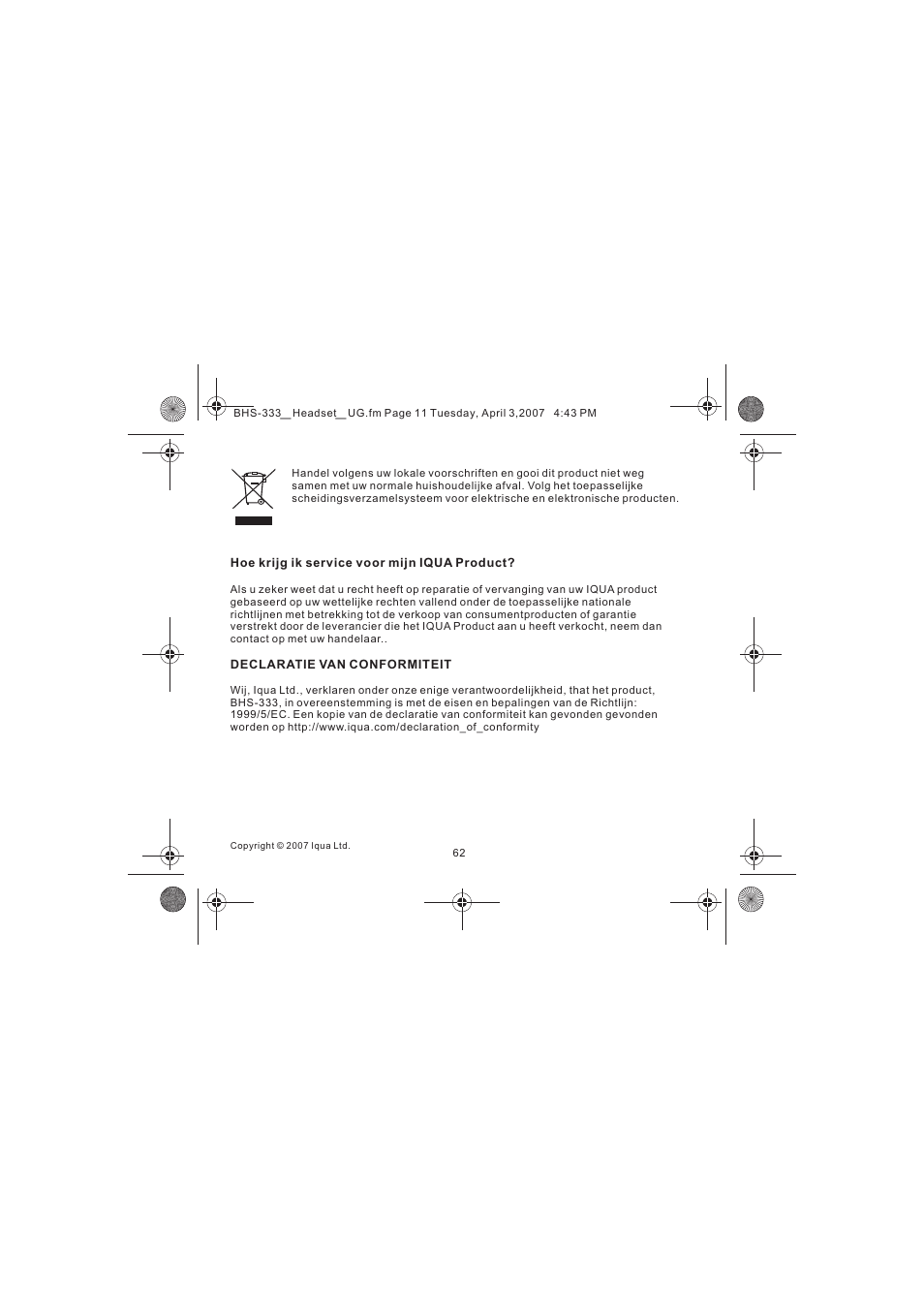 Iqua Bluetooth BHS-333 User Manual | Page 62 / 128