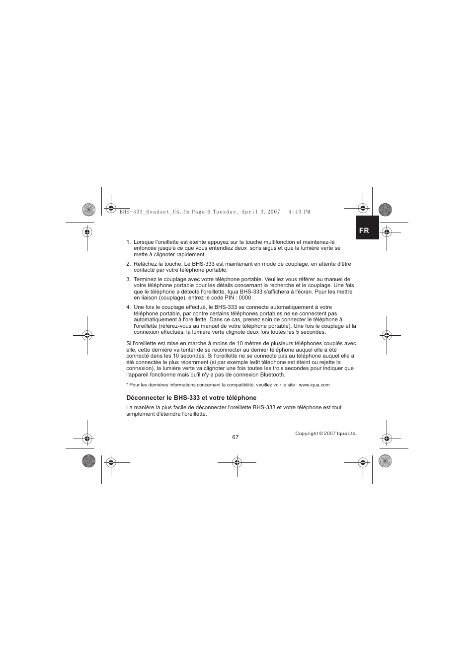 Iqua Bluetooth BHS-333 User Manual | Page 67 / 128