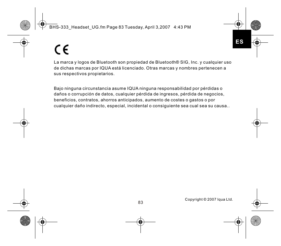 页面 9 | Iqua Bluetooth BHS-333 User Manual | Page 83 / 128