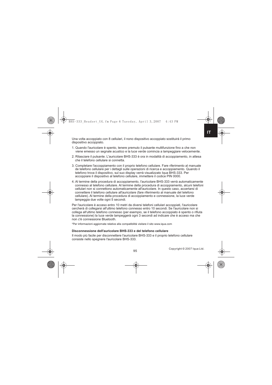 Iqua Bluetooth BHS-333 User Manual | Page 95 / 128