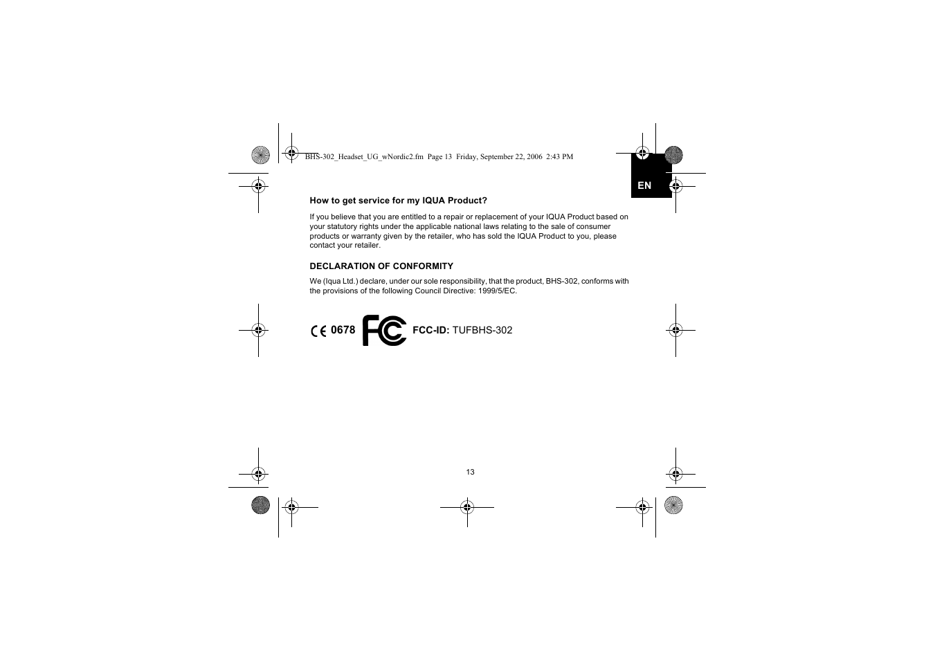 Iqua BHS-302 User Manual | Page 13 / 148