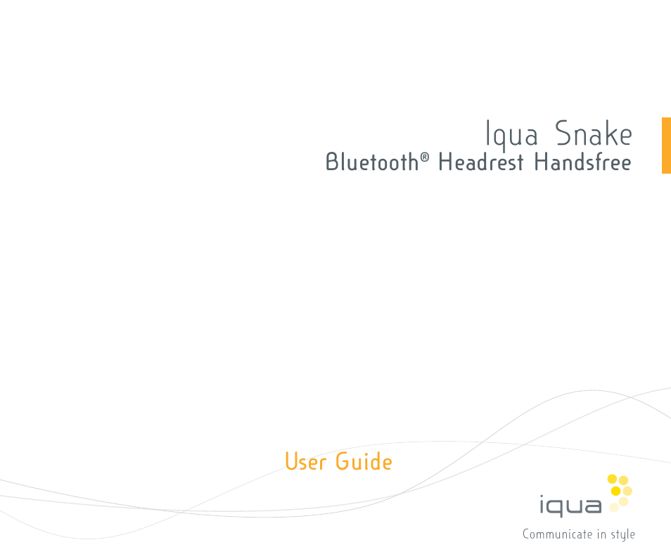 Iqua Snake Bluetooth Headrest Handsfree User Manual | 18 pages