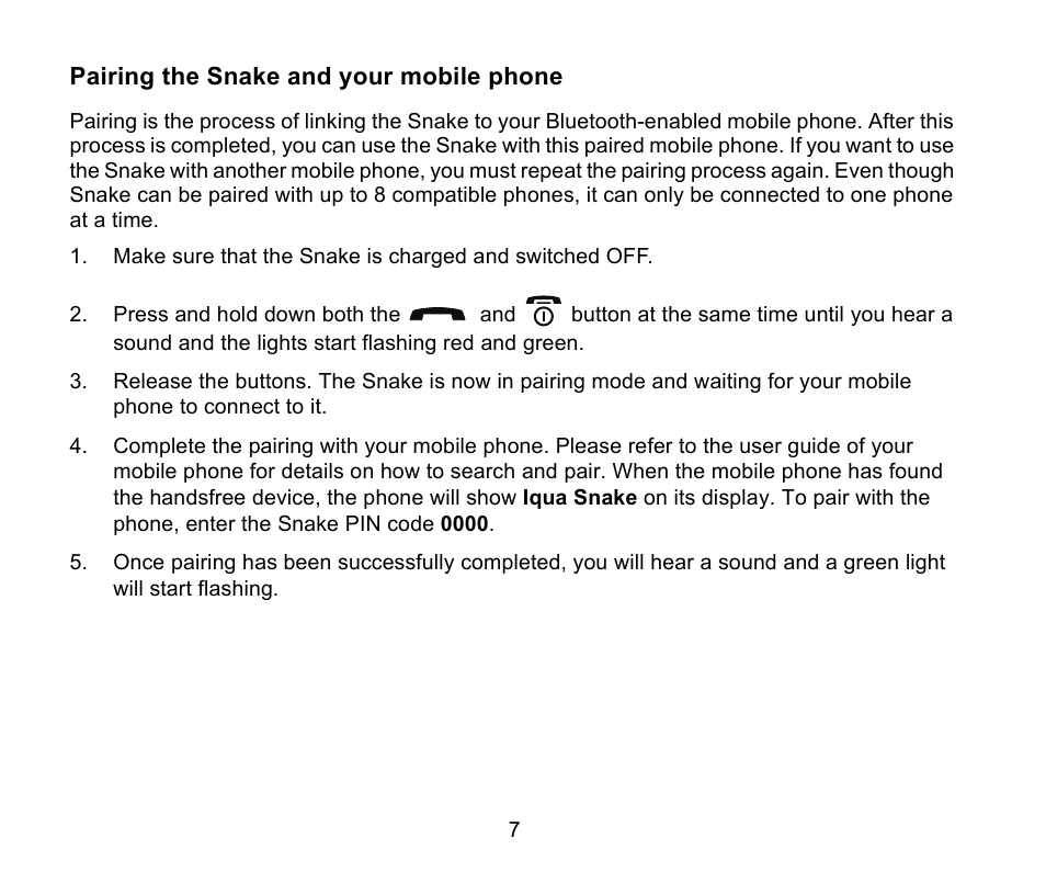 Iqua Snake Bluetooth Headrest Handsfree User Manual | Page 8 / 18