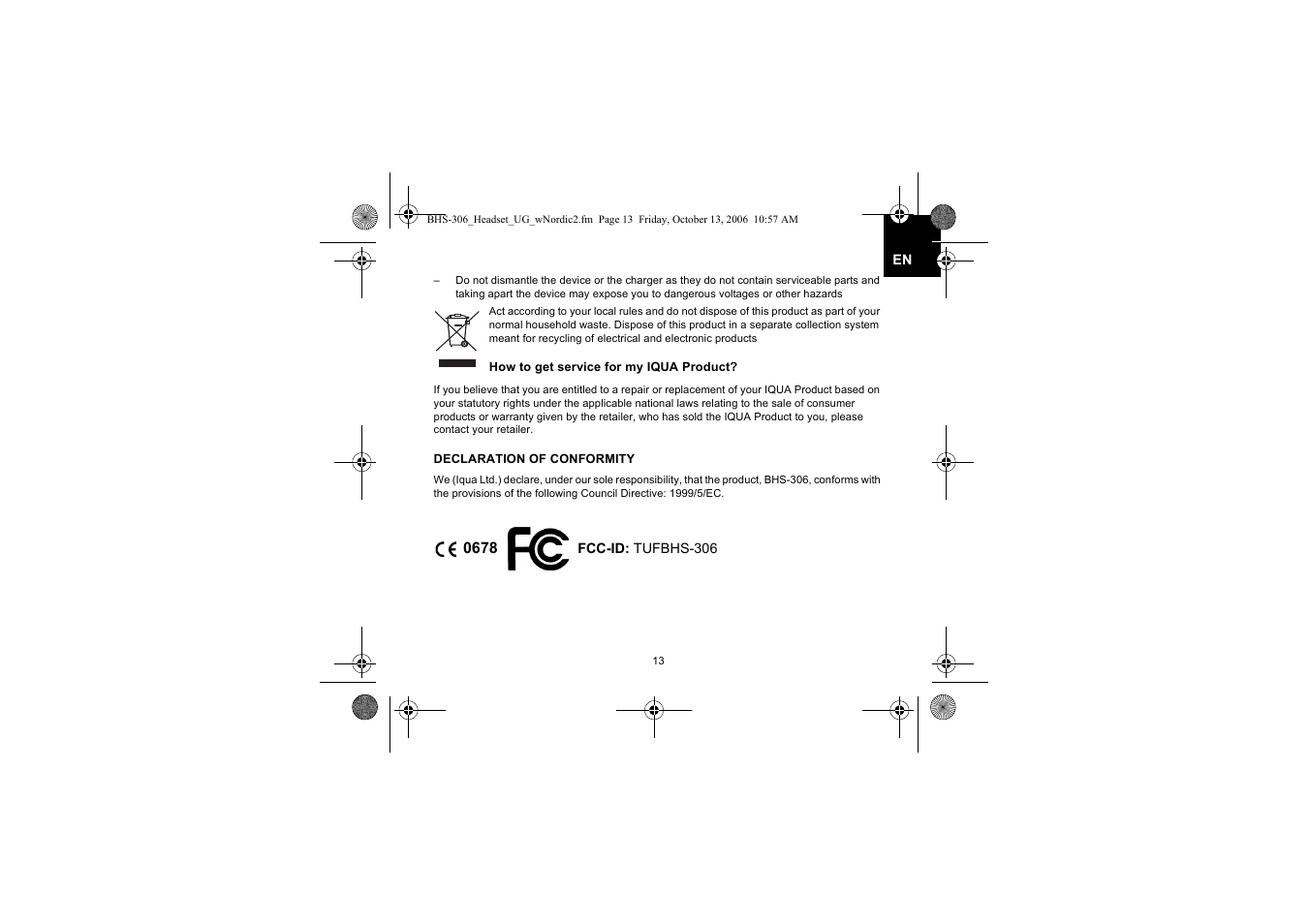 Iqua BHS-306 User Manual | Page 13 / 148