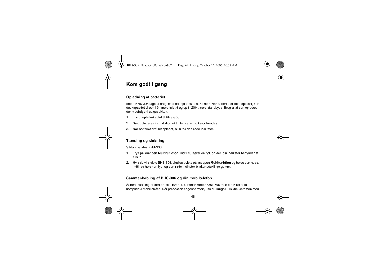 Kom godt i gang | Iqua BHS-306 User Manual | Page 46 / 148