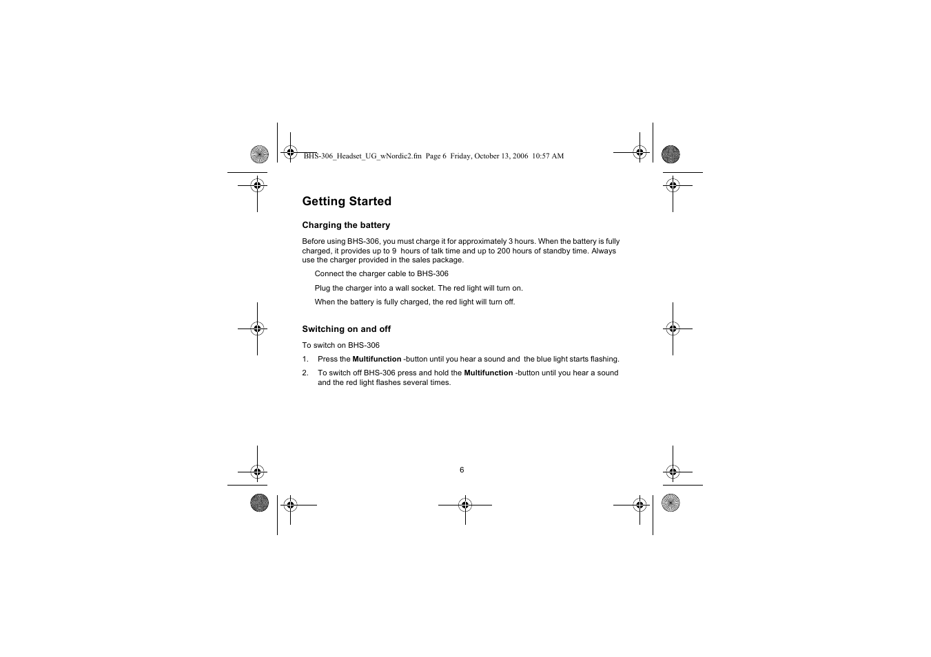 Getting started | Iqua BHS-306 User Manual | Page 6 / 148
