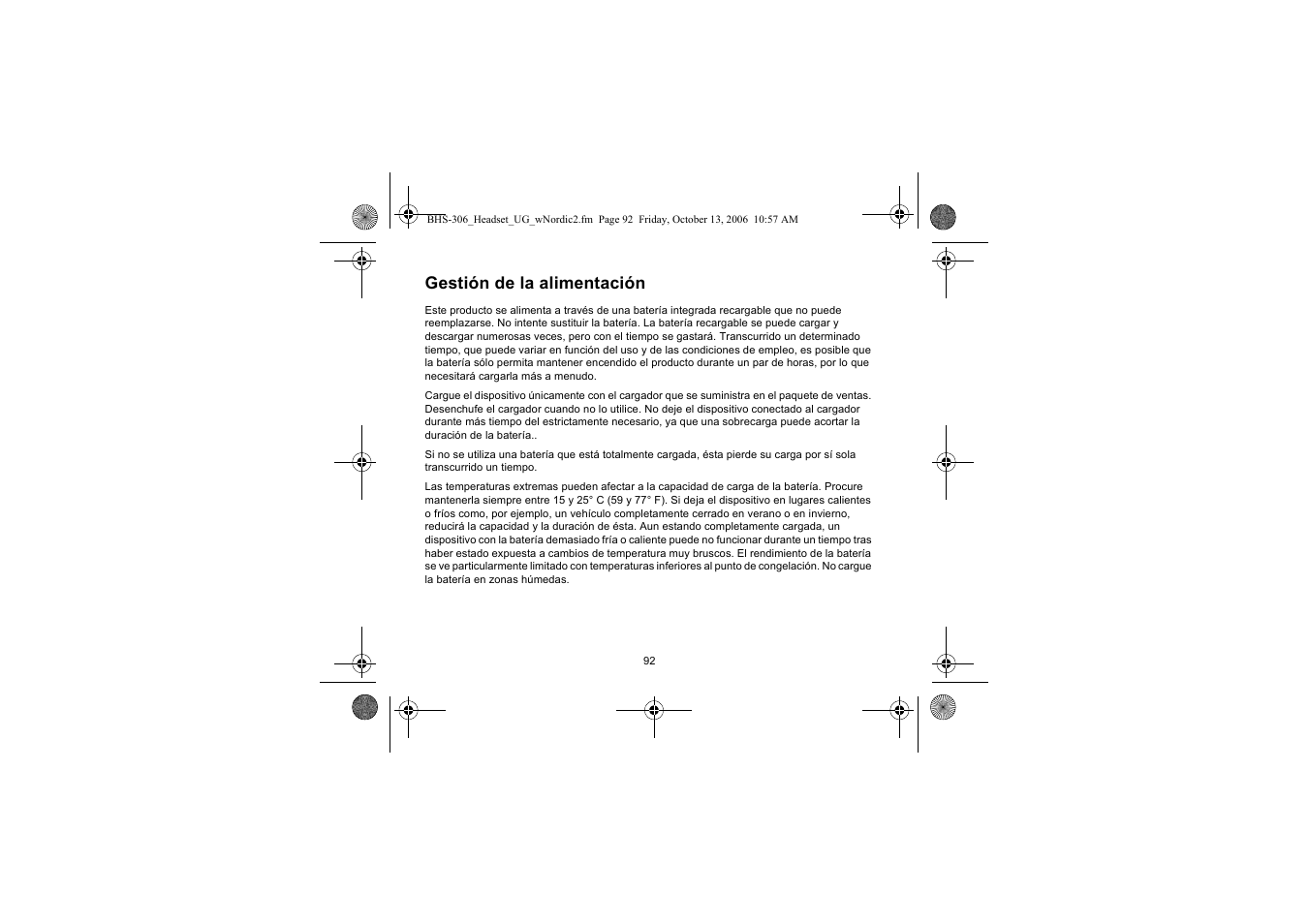 Gestión de la alimentación | Iqua BHS-306 User Manual | Page 92 / 148