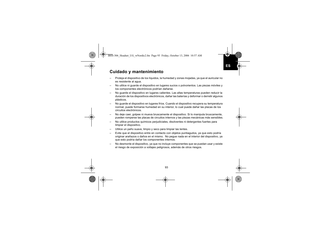 Cuidado y mantenimiento | Iqua BHS-306 User Manual | Page 93 / 148