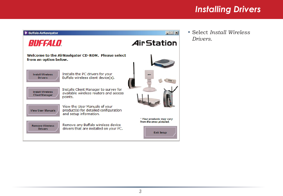 Installing drivers | Infinity Wireless USB Adapter WLI-U2-G300N User Manual | Page 3 / 43