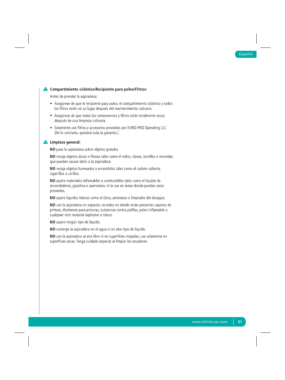 Infinity NV22Q User Manual | Page 23 / 56