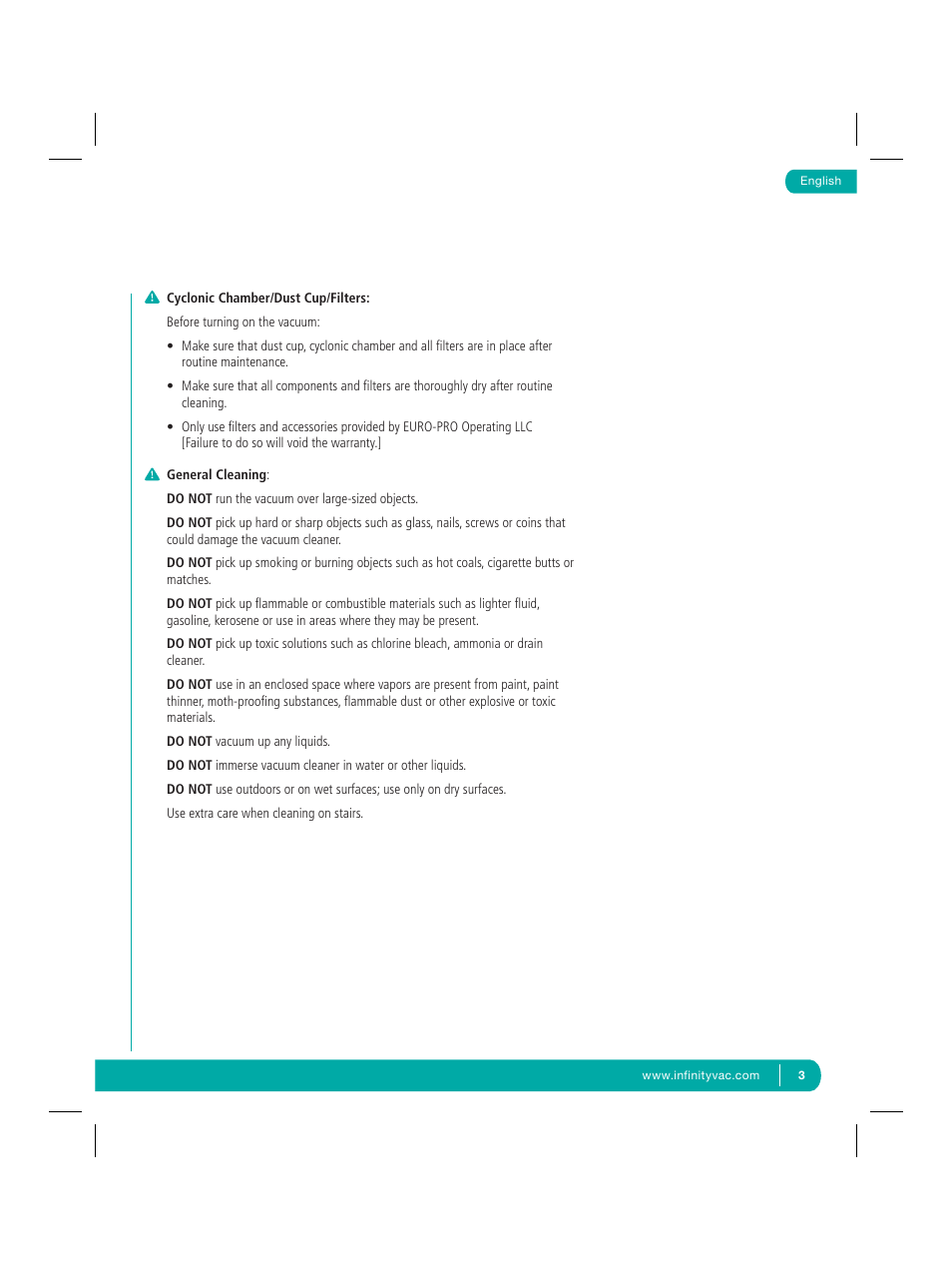Infinity NV22Q User Manual | Page 5 / 56