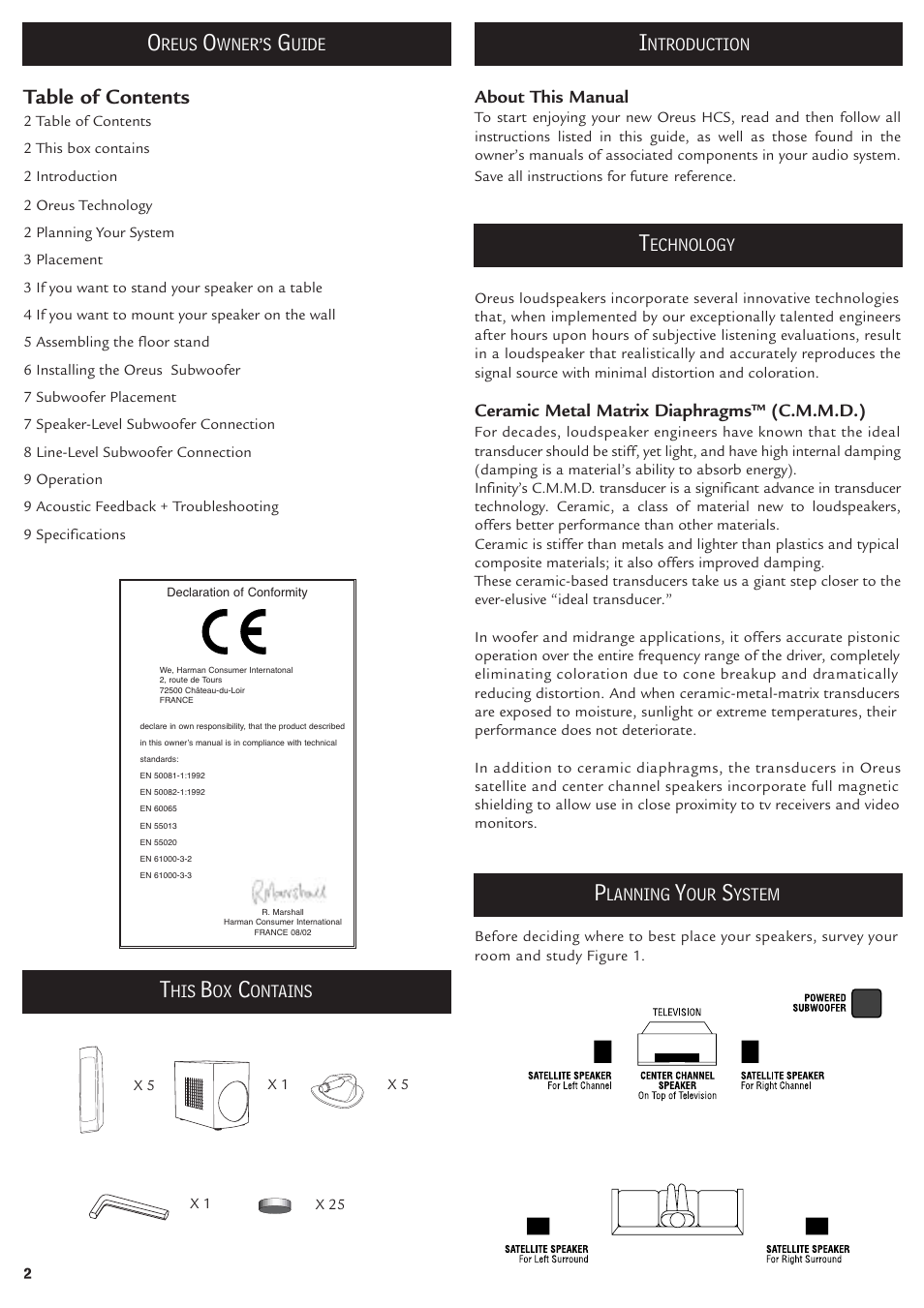 Infinity Oreus HCS User Manual | Page 2 / 10