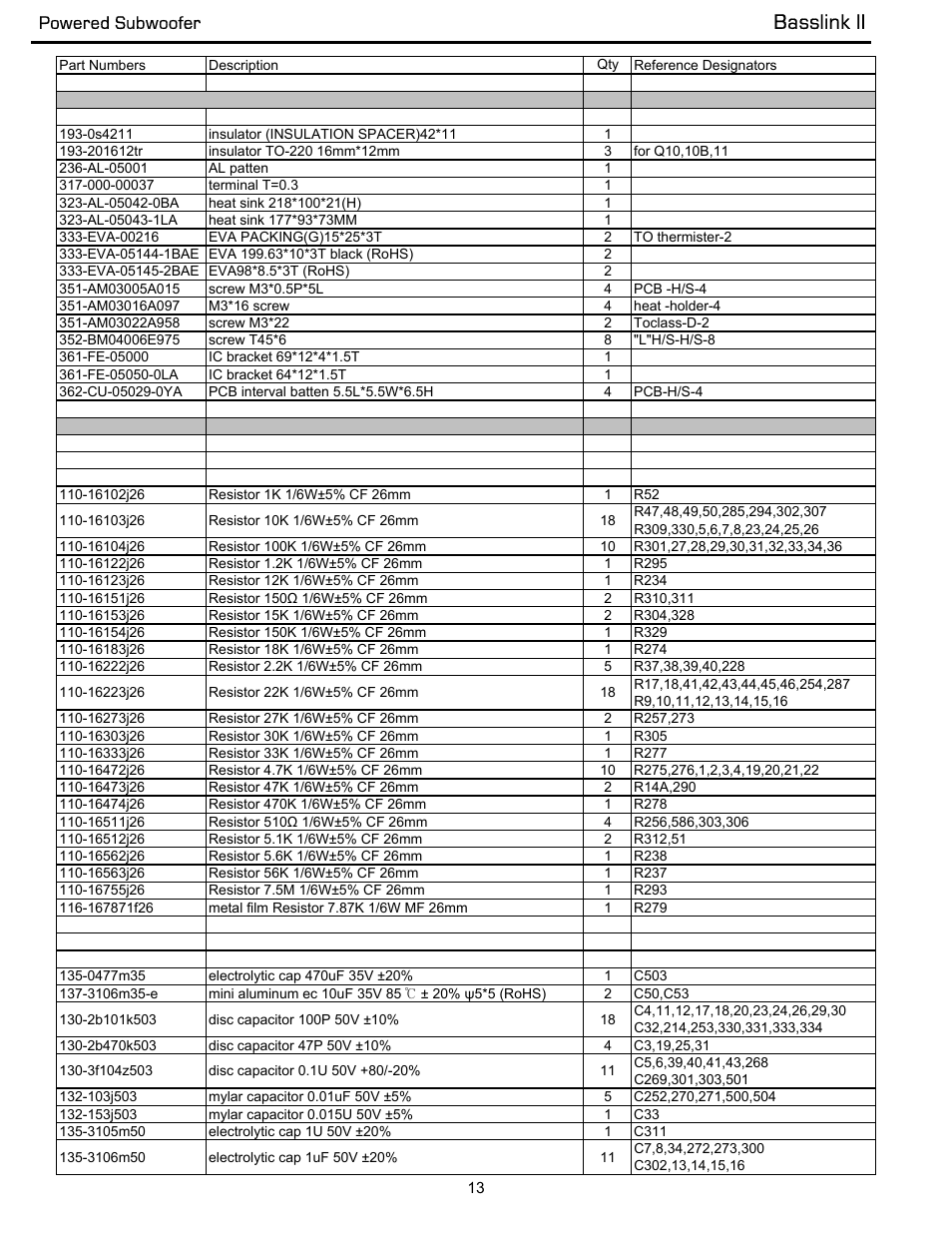 Basslink ii, Powered subwoofer | Infinity Powered Subwoofer Basslink II None User Manual | Page 14 / 34