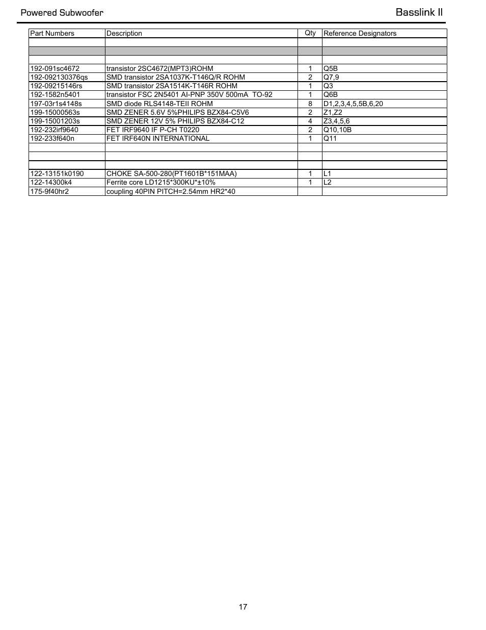 Basslink ii | Infinity Powered Subwoofer Basslink II None User Manual | Page 18 / 34
