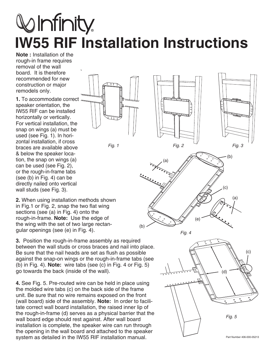 Infinity IW55 RIF User Manual | 1 page